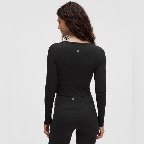 Lululemon Nulu Ribbed Wrap-Front Long-Sleeve Shirt Heart - Picture 9 of 12